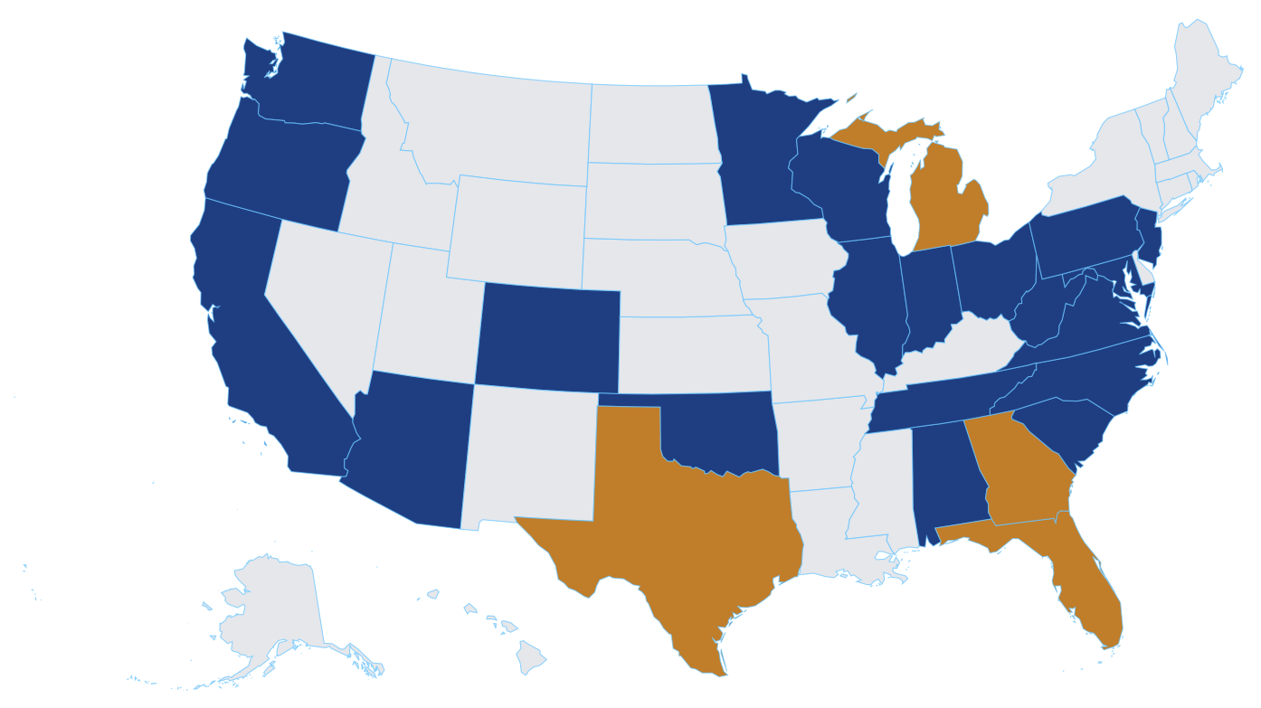 Clear2 Mortgage licensed states map